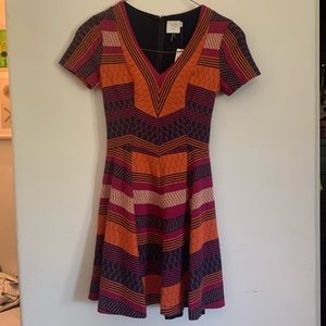 Colorful v-neck dress